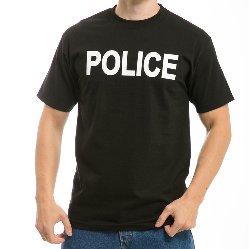 Law Enf. T's, Police, Black, 2x