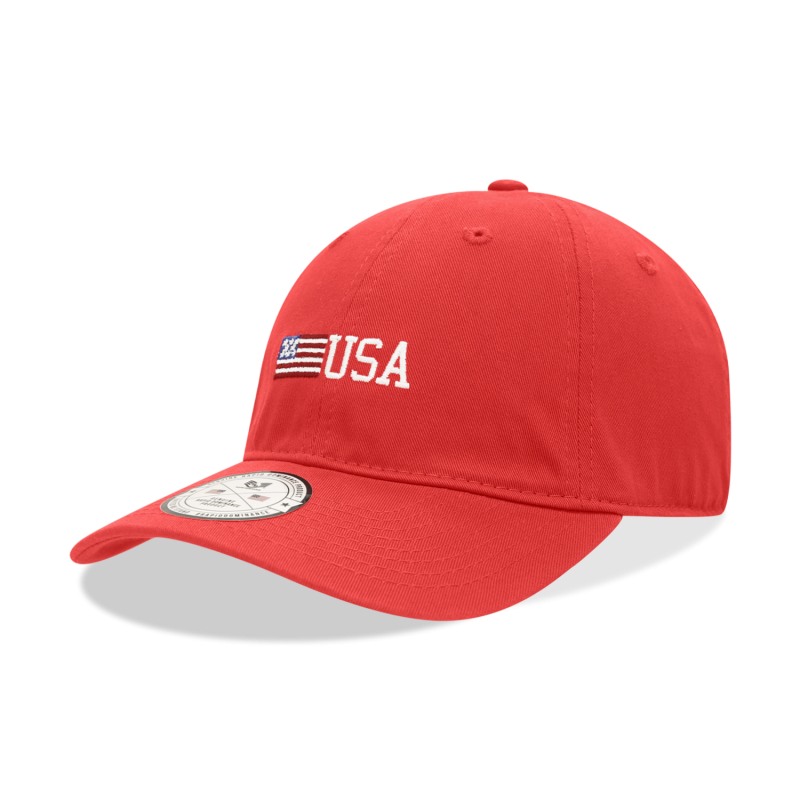 Relaxed Graphic Cap, Side Us Flag, Red