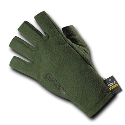 Polar Fleece Half Finger Gloves, Od, s