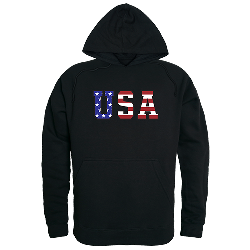 Graphic Pullover, Flag Text, Black, 2x