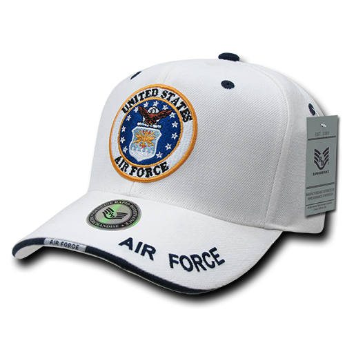 White Military Caps, Air Force, Wht