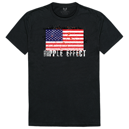 Relaxed Graphic T,Ripple Effect, Blk, 2x