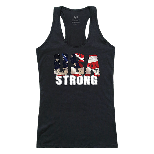 Graphic Tank, Usa Strong 1, Blk, 2x