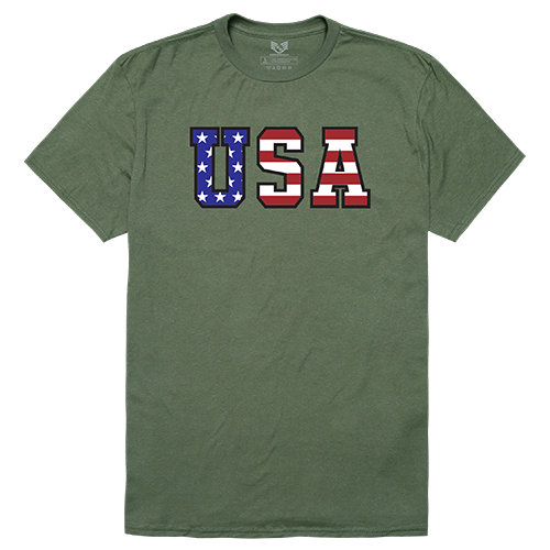 Relaxed G. Tee, Flag Text, Olv, m