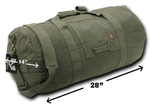 Side Zip Duffle Bag, Olive, m