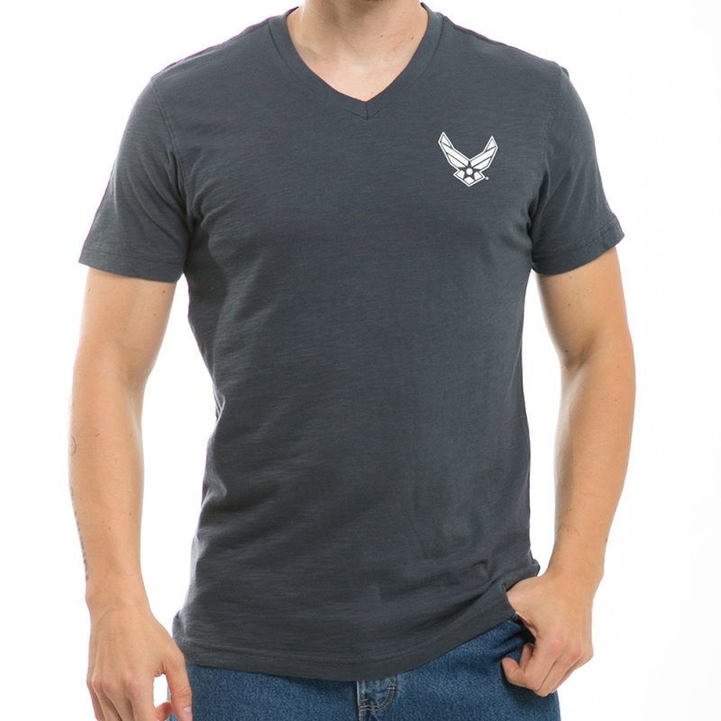 Military V-Neck Tee, Air Force, Navy, 2x