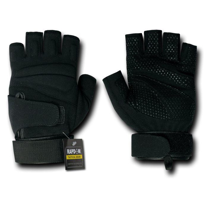 Lightweight Half Finger Glove, Black, m