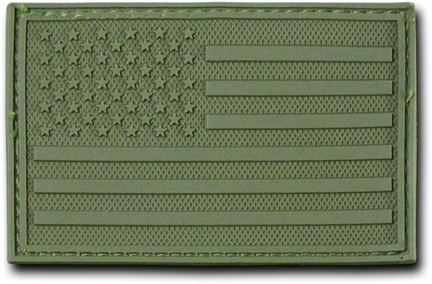 Rubber Patch (3"X2"),Usa,Olive