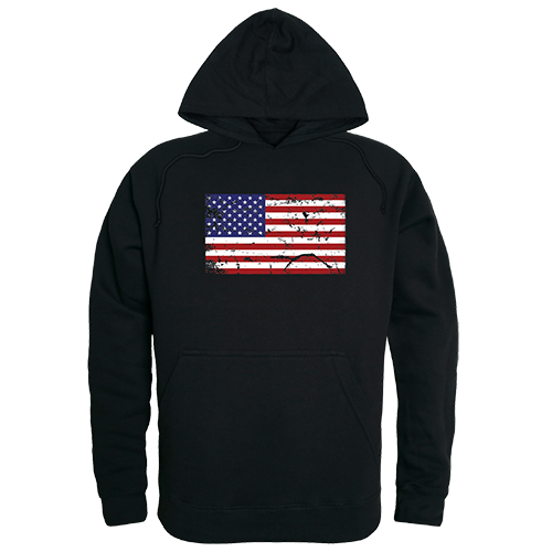 Graphic Pullover, Us Flag 2, Blk, Xl