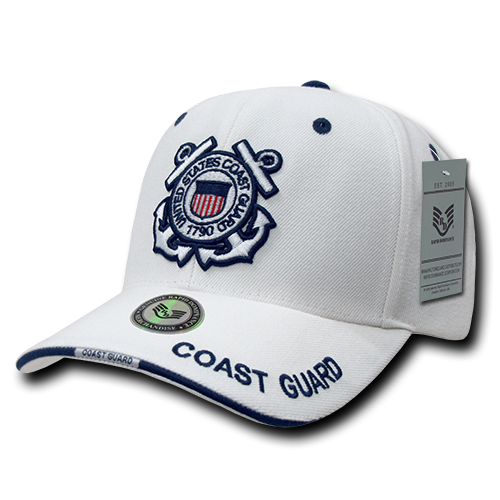 White Military Caps, Coast Guard, Wht