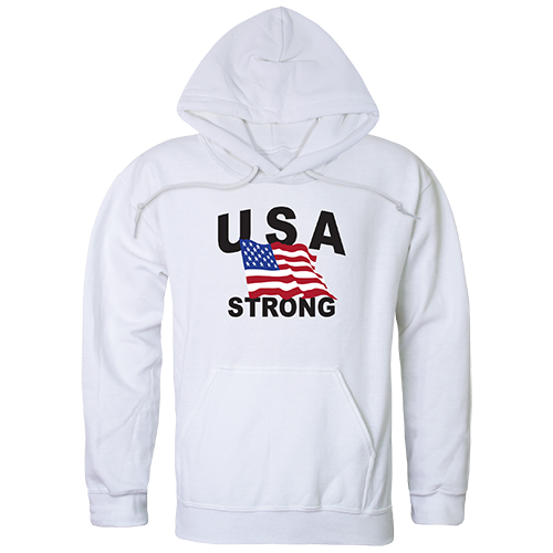 Graphic Pullover, Usa Strong 4, Wht, 2x