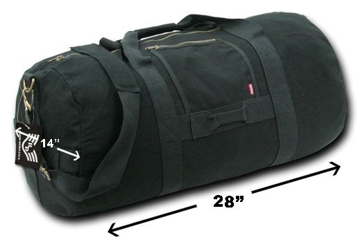 Side Zip Duffle Bags, Black, m
