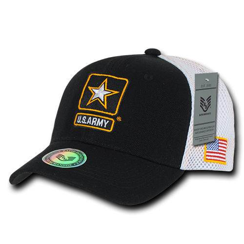 Deluxe Mesh Military Caps, Army, Blk