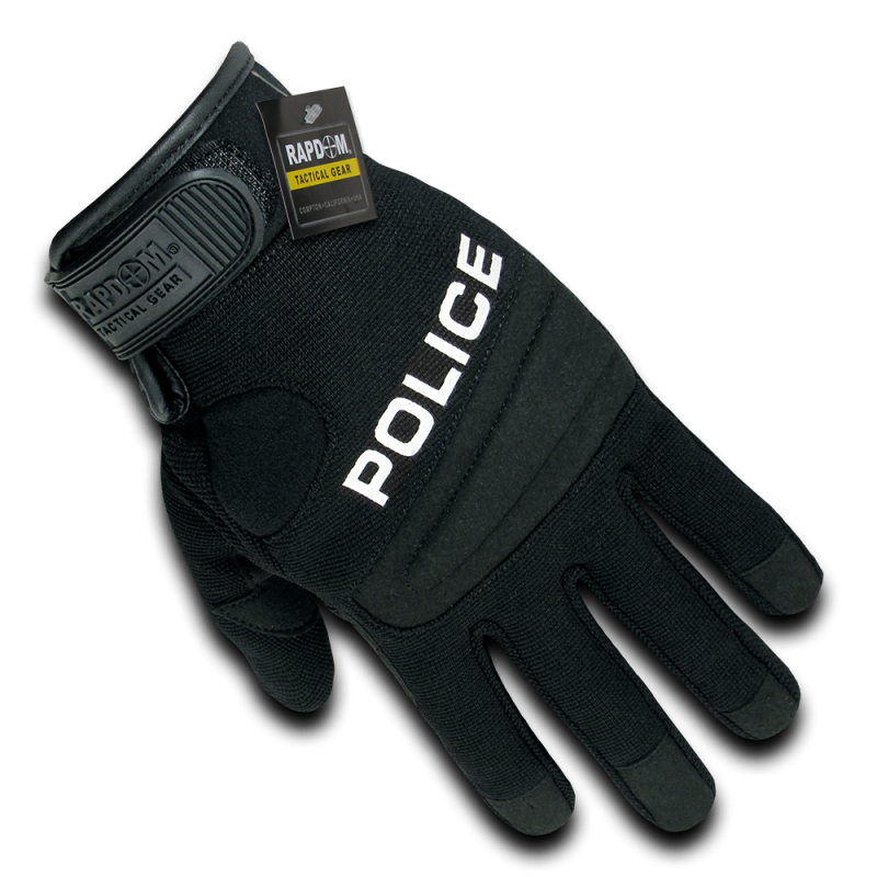 Digital Leather Glove, Police, Black, 2x