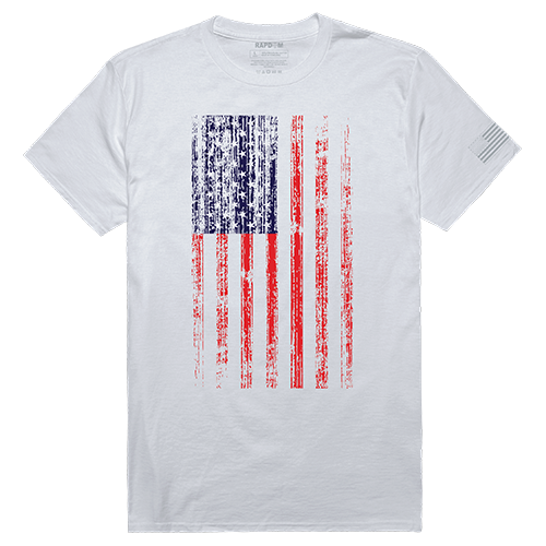 Tac. Graphic T, Distressed Flag, Wht, 2x