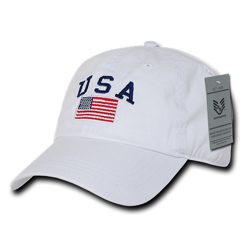 Relaxed Graphic Cap, Usa Flag, White