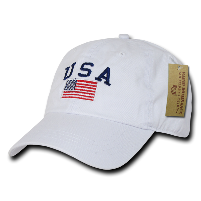 Relaxed Graphic Cap, Usa Flag, White