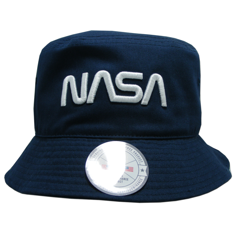 Nasa Relaxed Bucket Hat,Worm,Navy, l_Xl