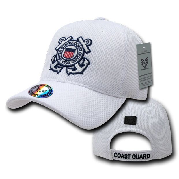 Air Mesh Military Caps,Coast Guard,White