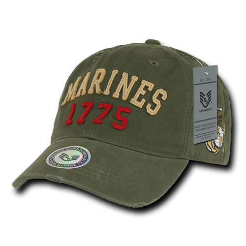 Vintage Athletic Caps, Marines, Olive