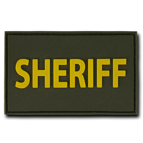Rubber Patch (3""X2""), Sheriff, Olive