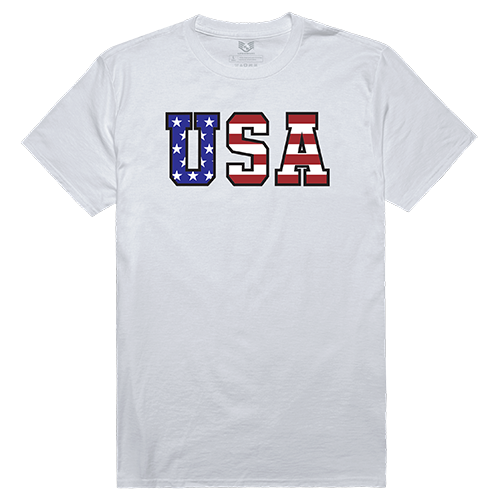 Relaxed G. Tee, Flag Text, Wht, 2x