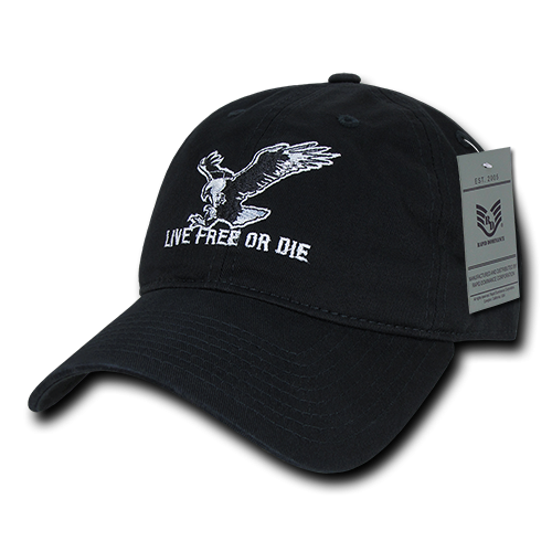 Relaxed Graphic Cap,Live Free Or Die,Blk