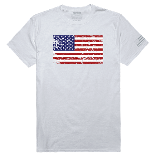 Tactical Graphic T, Us Flag 2, Wht, 2x