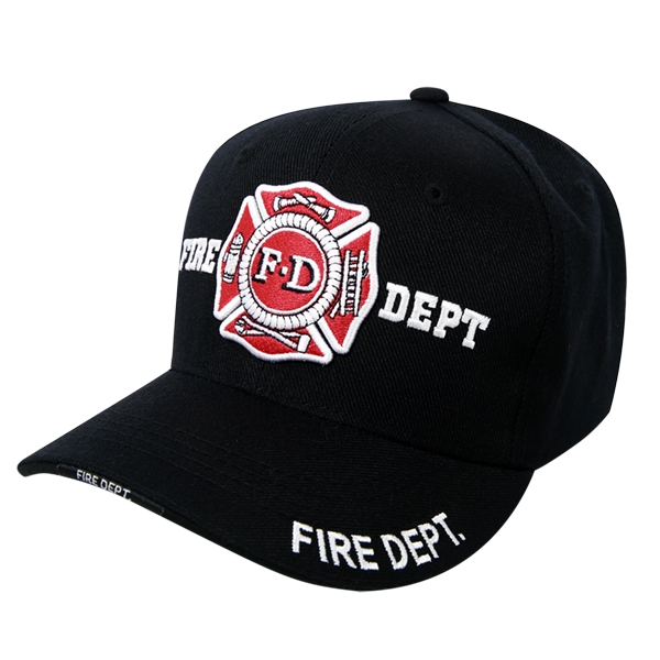 Deluxe Law Enf. Caps, Fire Dep, Black