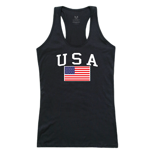 Graphic Tank, USA & Flag, Black - Rapid Dominance Corporation