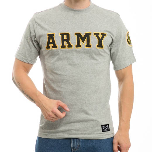 Applique Text T's, Army, Grey, M