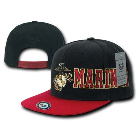 D-Day Military Caps: Marines, Blkred
