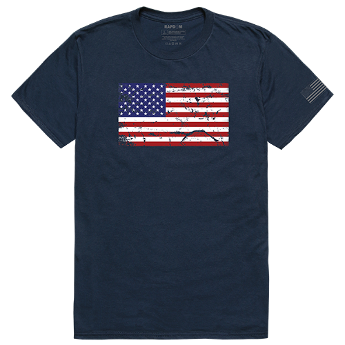Tactical Graphic T, US Flag 2, NVY, M - Comfortable Patriotic Tee