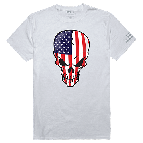 Tactical Graphic T Shirt with Skull Flag Design