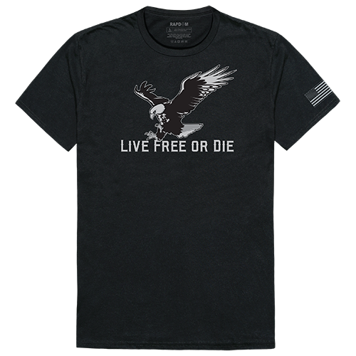 Tactical Graphic T, Live Free, Black