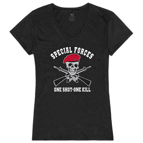 Graphic V-Neck One Shot Black T-Shirt