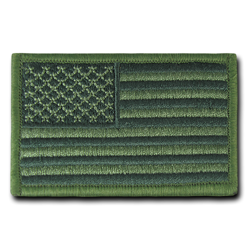 Canvas Patch (3""X2""),Usa, Olive 2