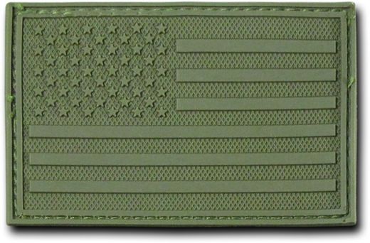 Rubber Patch (3""X2""),Usa,Olive