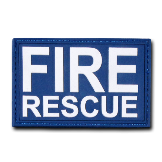 Rubber Patch (3""X2""),Fire Rescue, Navy