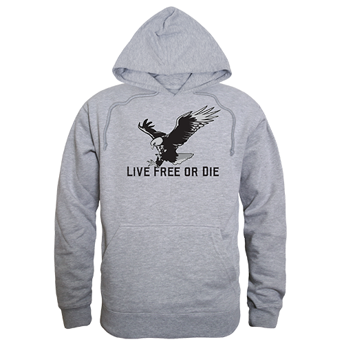 Graphic Pullover, Live Free, H.Grey, XL