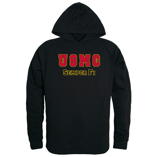 Graphic Pullover Sweatshirt - USMC, Black, L