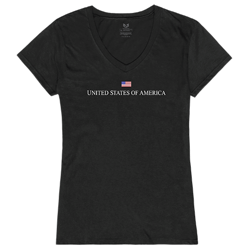Graphic V-Neck T-Shirt - USA Patriot Black 2X