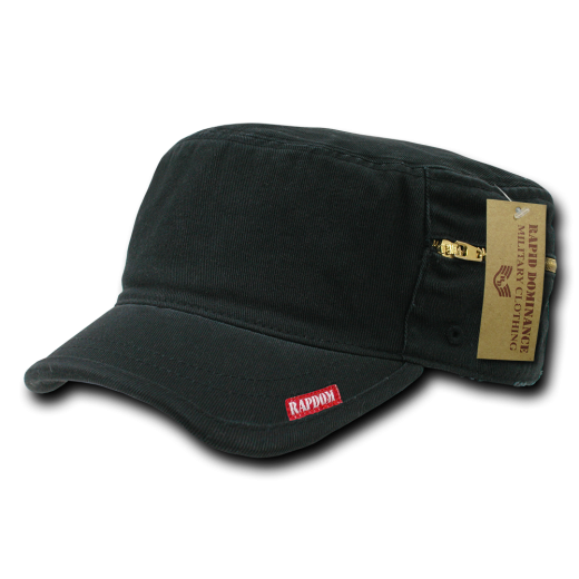 Adjustable Patrol Caps W/ Zipper, Black - Rapid Dominance Corporation