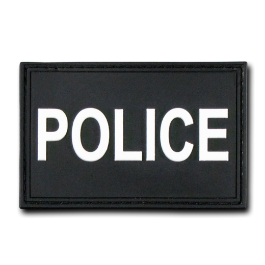 Rubber Patch (3""X2""),Police,Black