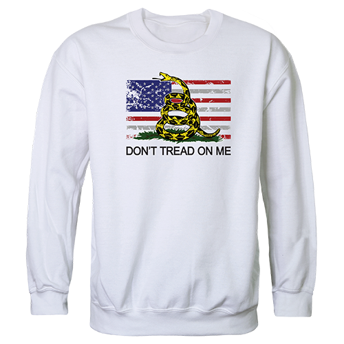 Graphiccrewneck Flag W/Gadsden, White, XL