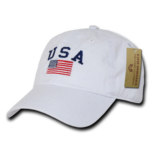 Relaxed Graphic Cap, Usa Flag, White
