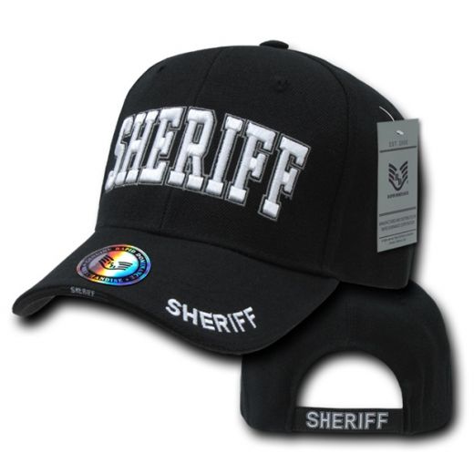Deluxe Law Enforcement Caps, Sheriff, Black