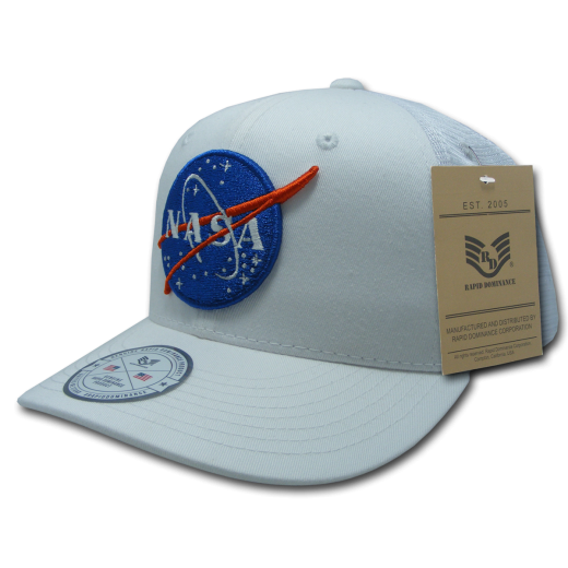 Nasa Cotton Trucker Cap, Meatball, White