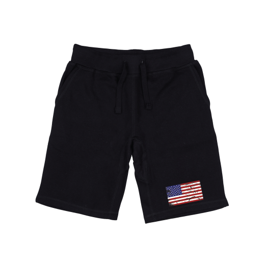 Tactical Graphic Fleece Shorts - US Flag 2, Blk, m - Rapid Dominance Corporation