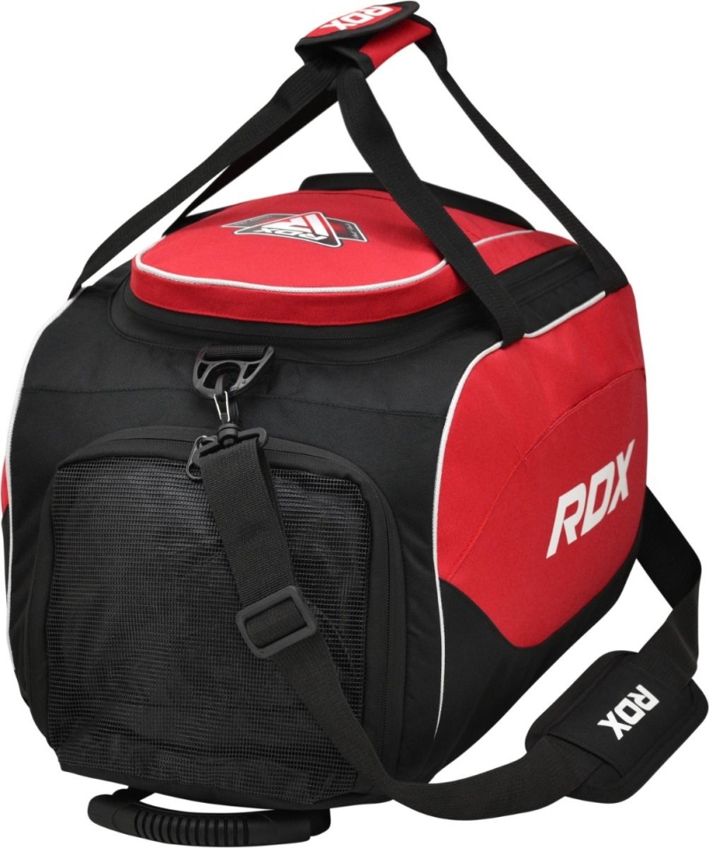 Rdx R1 Gym Kit Duffle Bag - Backpack Straps & Shoes Compartment Red / Black